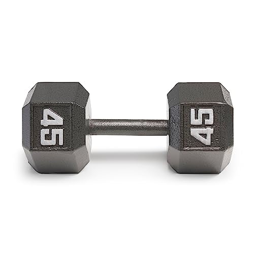 Marcy Cast Iron Hex Dumbbells Collection - Available size from 3-lb to 100-lb, SOLD INDIVIDUALLY - style: 45lbs