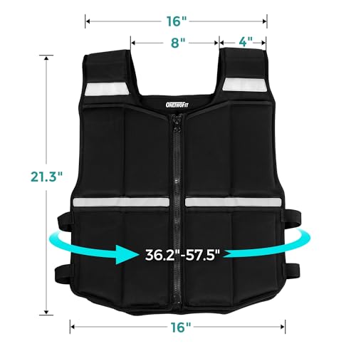 45lb/35lb/19lb Weighted Vest Men Women, Adjustable Rucking Vests for Walking with Zipper/Removable Silicone Weights, Strength Training Workout Vest for Running GYM Home, Detachable Reflective Strips - size: 2-19 LBS