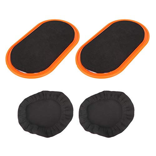 2Pcs Workout Sliding Disc Disks Slider Slide Mat Sports Abdominal Muscle Fitness Equipment Core Stability Training for Home Gym ABS Material Yellow Green Pink 23.5x13.5x1cm