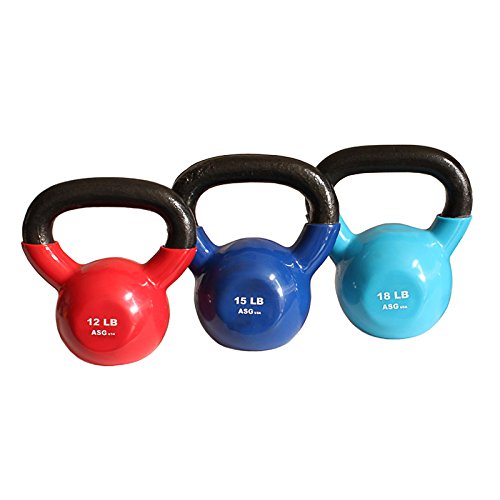 Ader Vinyl Kettlebells Set 12, 15,18,20,25, 30lbs - color: 12,15,18lb