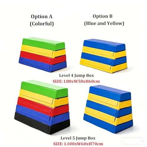 Foam Jumping Boxes for Training, Stackable Soft Plyo Box, Kids Plyometric Jump Box Set, Adjustable Plyo Box for Kindergarten, Primary School, Home & School Gym - size: 100x60x70cm