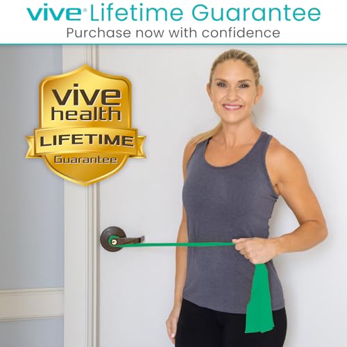 Vive Professional Resistance Bands - 25 Yard Non-Latex Roll for Physical Therapy, Lower and Upper Body Exercise Workout - Straight Elastic for Strength Training, Rehabilitation, Women, Men - color: Green