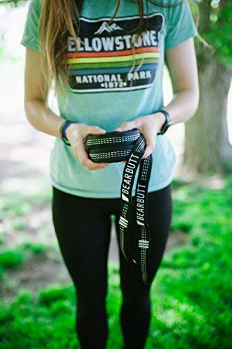 Bear Butt Kodiak Hammock Straps for Trees - 20 Feet Long, 40 Combined Loops - Holds 1000 Pounds - Camping Accessories With Carabiner - color: Grey