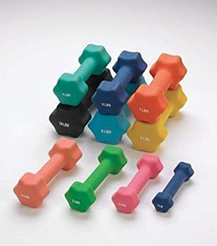 Sammons Preston Individual Neoprene Dumbbells, 7 LB, High-Quality, Easy-to-Grip