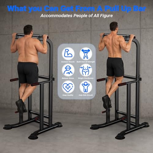Pull Up Bar Dip Bar Power Tower Free Standing Home Gym Workout Equipment 450 LBS Weight Capacity