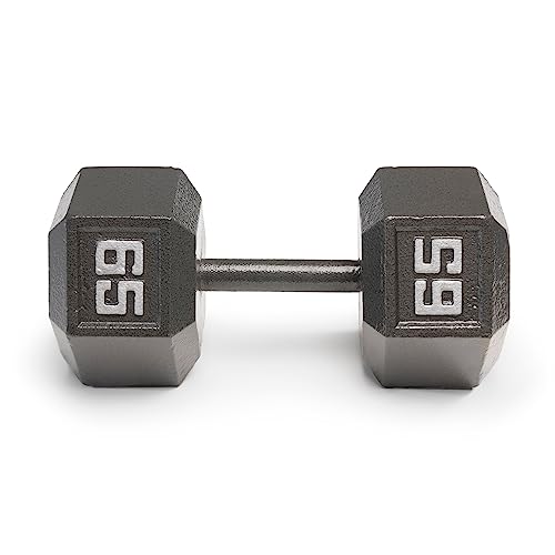 Marcy Cast Iron Hex Dumbbells Collection - Available size from 3-lb to 100-lb, SOLD INDIVIDUALLY - style: 65lbs
