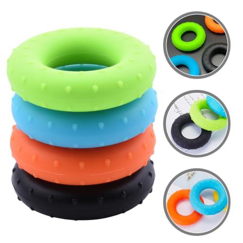 Toddmomy 4pcs Hand Grip Strengthener Rings with Silicone Material, Multi-resistance Forearm Exerciser Set (30-60lbs), Finger Massage Trainer for Muscle Strengthening and Rehabilitation