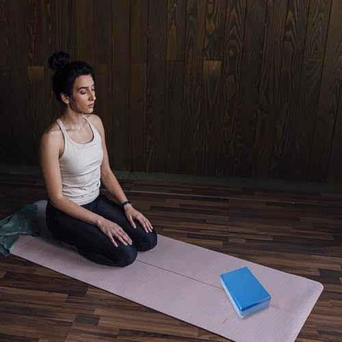 Yoga Blocks, Non-Slip Wedge Stretcher Block, High Density EVA Foam Brick, Lightweight Foam Yoga Block Strap, Exercise Accessories, for Yogas, Fitness, Pilates, Stretching, Toning Workouts - color: Dark Blue
