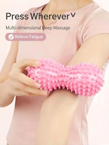 FACELESS Peanut Pack of 2 Spiky Hard Peanut Massage Balls – PVC Double-Lobe Roller for Back, Spine & Muscle Relief – 15cm x 7.5cm, Lightweight for Gym Bag (4, Set of 4)