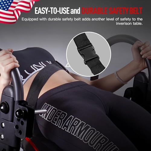 Inversion Table for Back Pain Relief - Decompression Back Stretcher, 350LBS Capacity Strength Training Inversion Equipment, Decompression Table with Safe Belt & Comfortable Ankle Holders