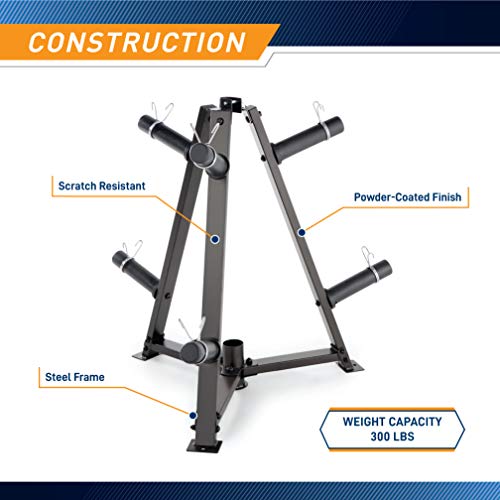 Marcy Olympic Weight Plate Tree for 2-Inch Plates Weight Storage Rack - color: Triangular - Black