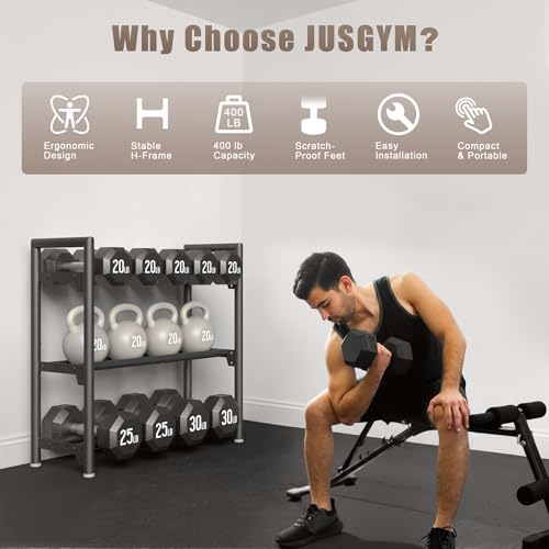 Dumbbell Rack Stand Only, 400LBS Capacity Weight Rack for Home Gym Storage, Adjustable Weight Storage Racks, Heavy-Duty Kettlebell Rack 