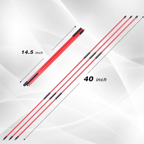 Collapsible Golf Alignment Sticks, 40 Inch Golf Alignment Rods for Swing Trainer, Putting, Aiming, Posture Correction and Golf Practice