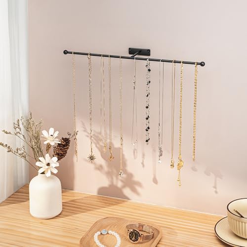 Wall Hanging Jewelry Organizer 12.6", Screw Included, Black 4-Pack - color: Black, size: 4 Pack