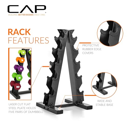 CAP Barbell Neoprene Dumbbell Weights Pairs & Sets | Color Series - style: 56 lb Set