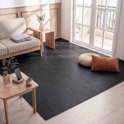Giantex 25 Pcs Faux Wood Grain EVA Foam Tiles, 24"x24" Interlocking Floor - color: Black, size: 100 Sq.Ft (25 Tiles)