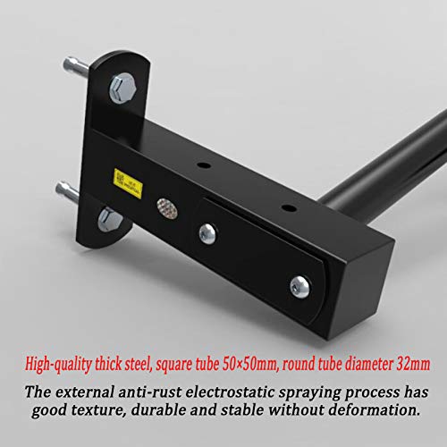 Black Pull Up Bar, Wall Mounted Heavy Duty Steel Chin Up Bar, Easy to Install, Portable Home Office Upper Body Fitness Equipment (98×21×15cm)
