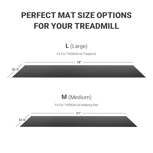THERUN Home Gym Treadmill Exercise Bike Mat Non-Slip, Workout Mat Thick, Heavy-Duty Floor Mat for Fitness and Yoga, 2 Size Options - size: 51*23.5*0.16 inch