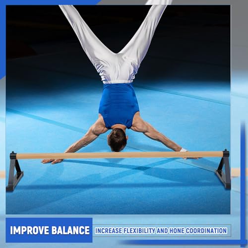 Leyndo 54” Gymnastics Pirouette Floor Bar, Handstand Trainer Bars - color: Black