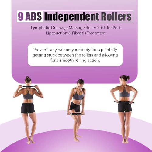 Post Liposuction Massager Stick, Lymphatic Drainage Massager, Post Lipo Surgery, Quality Material, Ridges & Grooves, Post-Op Recovery, Leg Cramps, Ideal Liposuction Recovery Supplies, Luxadar (Purple)