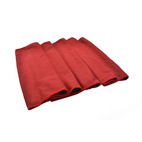 Sports Towel for Instant Cooling Relief Microfiber Towels for Golf Workout Swimming Gym Yoga Travel Camping Fitness 40"x12" Sweat Towel (Dark Red 2 Pack)