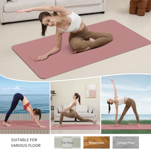Extra Wide & Thick 8mm Yoga Mat, 72"x31.5" - color: Dull Pink