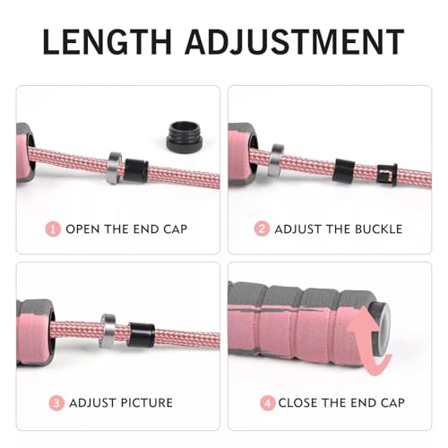 Jump Rope Cotton Adjustable Skipping Weighted jumprope for Women,Adult and Children Athletic Fitness Exercise Jumping Rope (Pink)