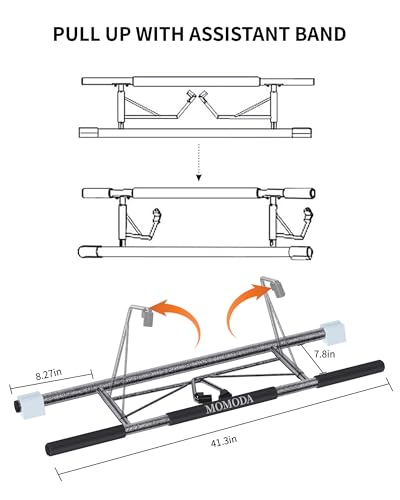 MOMODA Doorway Pull Up Bar, Home Gym Fitness Chin-Up Bar for Door Frame