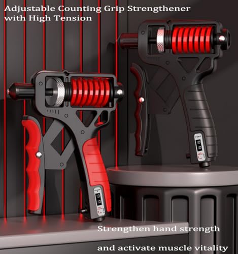 Grip Strength Trainer, Adjustable 10–360 lbs | Digital Counter,Alloy Frame,TPR Non-Slip Handles