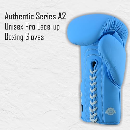 A2 Lace Up Boxing Gloves for Men and Women, Full Grain Cowhide Leather Professional Training and Sparring Gloves for Heavy Bag, Muay Thai, Kickboxing and MMA