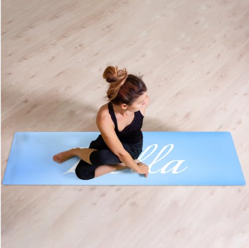 Custom Name Yoga Mat,Personalized Travel Yoga Exercise Mat,Non Slip,Perfect for Kids & Adults,Gradient Color D Series - color: Style 4