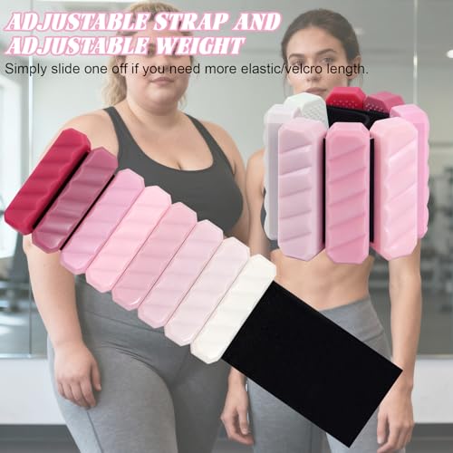 Ankle Weights Resistance Bands Set for Women,Adjustable Wrist Weights Wearable Arm Leg Weight Set of 2(1Lbs Each),Elastic Exercise Loop Bands with 3 Levels(15/25/35 LBS),for Gym, Yoga, Pilates, Cardio & Strength Training