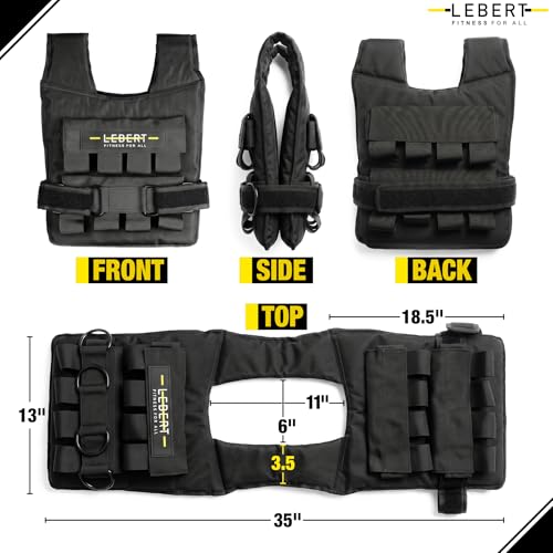 Lebert Fitness Adjustable Weight Vest for Strength Training & Fitness - color: 30LB