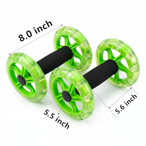 Exercise Roller Ab Exercise Abdominal Roller Wheel Dumbbell, Stable Abdominal Exercise Roller for Abs, Core Strength, Arms & Back, Portable Fitness Trainer for Men & Women