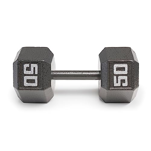 Marcy Cast Iron Hex Dumbbells Collection - Available size from 3-lb to 100-lb, SOLD INDIVIDUALLY - style: 50lbs
