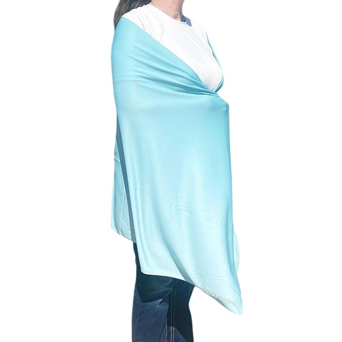 Large Cooling Shawl - Instant Heat Relief for Outdoor Events - color: Muted Mint