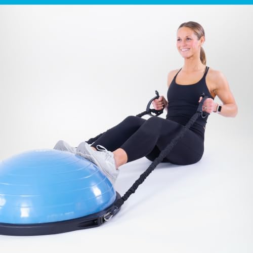 BOSU Pro Balance Trainer, Half-Ball Training Equipment, 300 lb Capacity, Stability Exercise Tool with Resistance Bands Non-Slip Base - color: Black