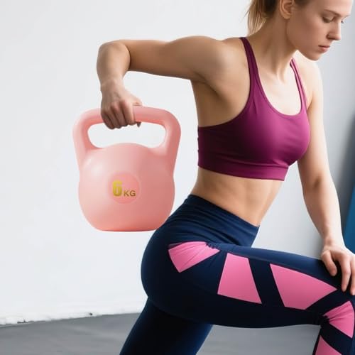 Kettlebell 6kg Water Filled Soft PE Adjustable Kettlebell, Kettlebells for Home Gym Workouts Strength Training, Portable Water Weight for Travel Fitness Home Daily Exercise Use