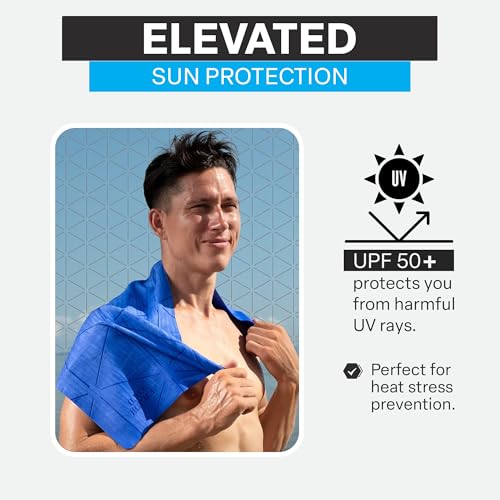 Cooling Towels for Sports, Cooling Neck Wraps – Cold Towel for Running, Workout & Outdoor Use, with UPF 50+-Soft, Chill Pad, Reusable Cooling Neck Towel, 13"x29.5" - 1 Pack (Blue)