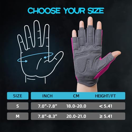 Breathable Workout Gloves for Women, Thick Padded Weight Lifting Gloves, Full Palm Protection & Extra Grip for Women Gym, Rowing, Fitness Training and Hanging - size: Small