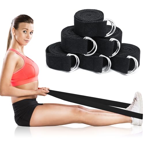 Yoga Strap Stretching Pilates Exercise Adjustable Straps 6 ft Non Elastic Yoga Belt with Adjustable D Ring Buckle for Pilates Gym Workouts Fitness