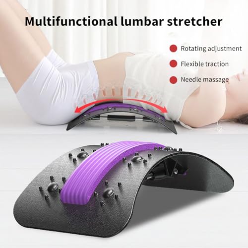 Back Arch Stretcher | Adjustable Lumbar Stretcher Spine Decompressor,Traction Device for Body Meditation Exercise Men Women Athletes Drivers Yoga Travel Bedroom Bench