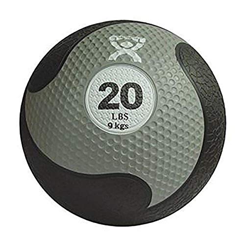 CanDo Rubber Medicine Balls, 20 lbs, Silver - size: 20 lb