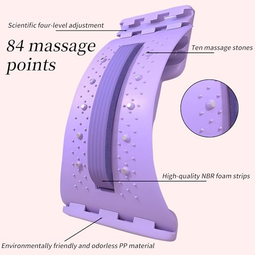 Back Stretcher for Lower Back Pain Relief,4 Lever Lumbar Support Board for Spine Decompression and Scoliosis Relief,Crack Your Back with This Cracking Device (Blue) - color: Blue