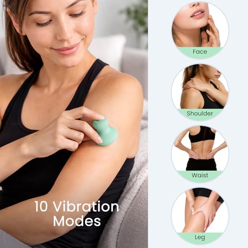 Handheld Massage Ball, Portable Waterproof Rechargeable Mini Massage Tool (Mint Green) - color: Mint Green
