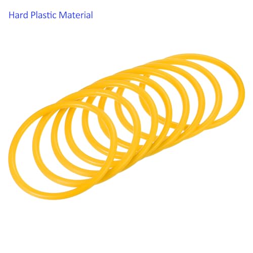 M METERXITY Carnival Toss Rings - Plastic Round Throw Hoops Apply to Parties/Interactive Games - color: Yellow, size: 3.35"