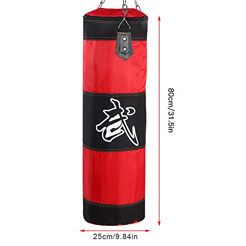 Bnineteenteam Heavy Punching Bag,Training Boxing Bag with Chain for Adults Men Women(Empty) - color: Red, size: 80cm