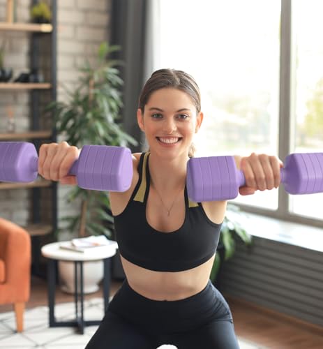Adjustable Dumbbell Set of 2, 10LB 20LB 30LB Weight Set - color: Purple, size: 20 lbs Total-(10LB Each)