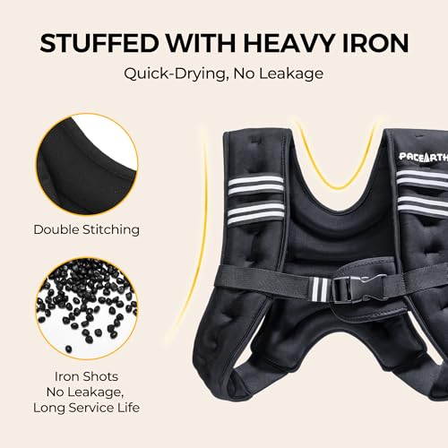 Weighted Vest 4-10lb/12lb Weight Vest with Reflective Stripe, Body Weight Vests Adjustable for Men, Women Workout