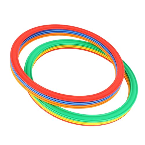 Kids Sports Speed Ring Set,10 Rings 10 Buckles for Agility Training (28cm Diameter) Outdoor Indoor Coordination Game